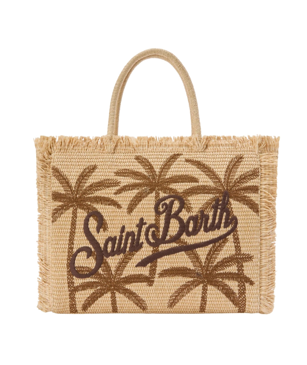 MC2 Saint Barth Borsa con Ricami Palme Vanity VANI021  Beige
