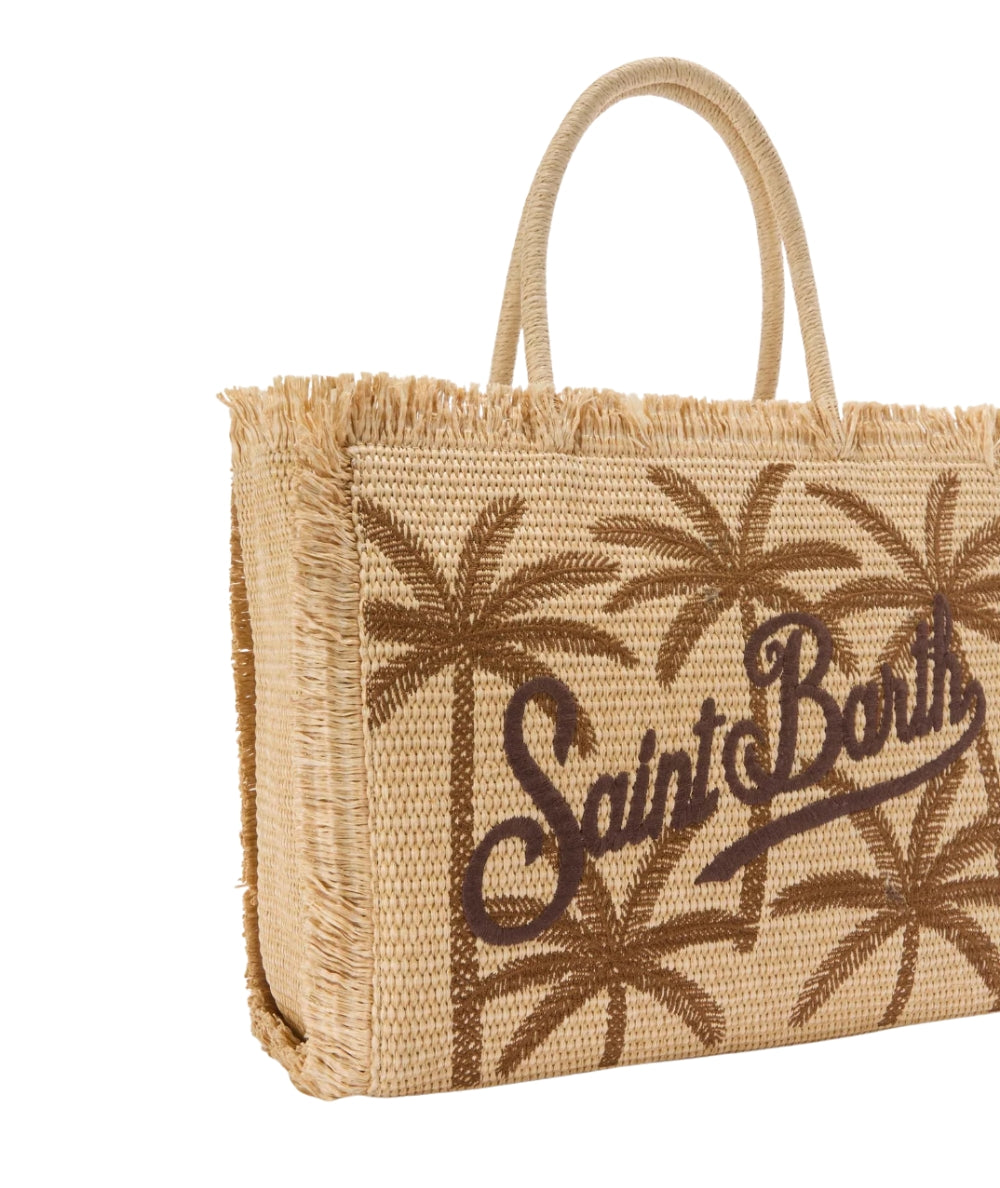 MC2 Saint Barth Borsa con Ricami Palme Vanity VANI021  Beige