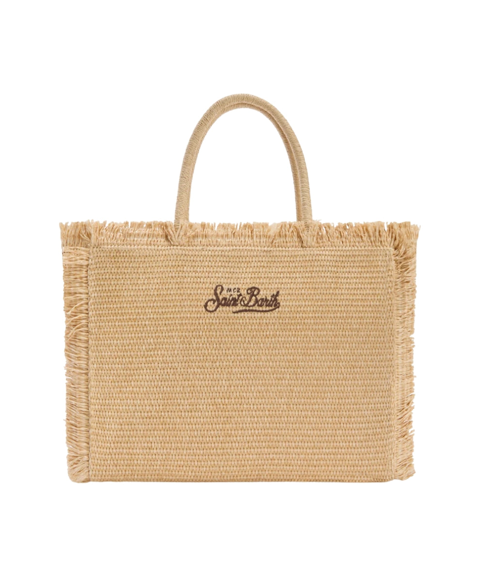 MC2 Saint Barth Borsa con Ricami Palme Vanity VANI021  Beige