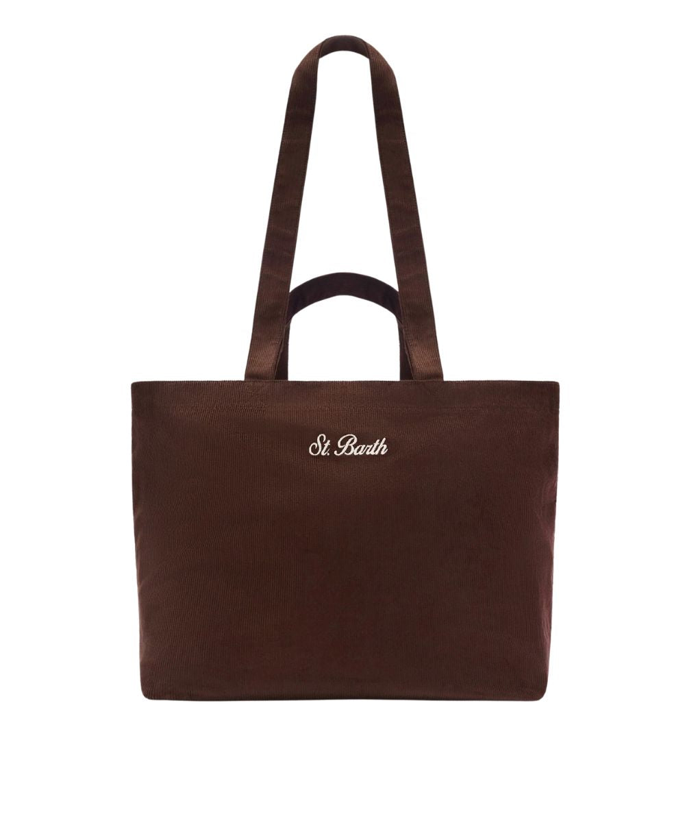 MC2 Saint Barth Borsa in Cotone Essential Corduroy S ESSE001 Marrone