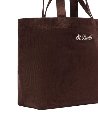 MC2 Saint Barth Borsa in Cotone Essential Corduroy S ESSE001 Marrone