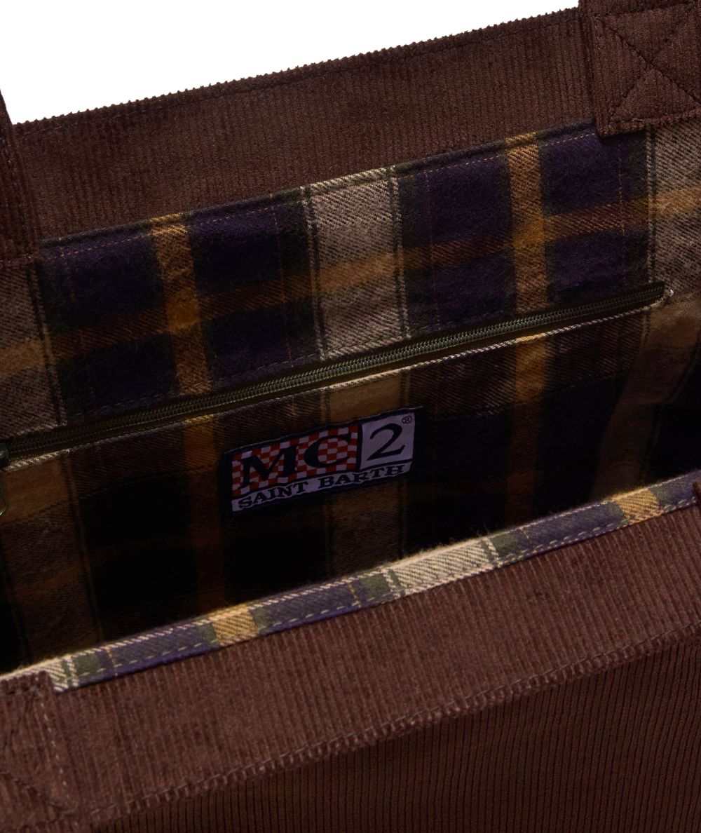 MC2 Saint Barth Borsa in Cotone Essential Corduroy S ESSE001 Marrone