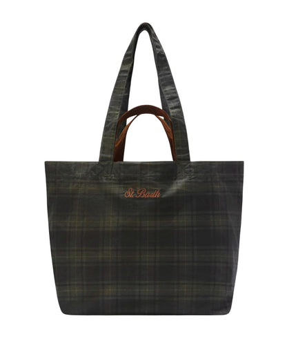 MC2 Saint Barth Borsa in Motivo Tartan Essential Wax ESSE003 Verde