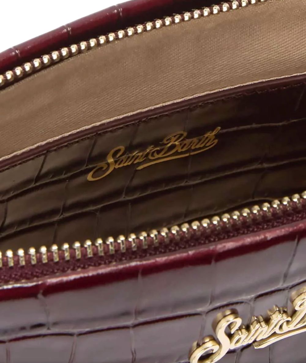 MC2 Saint Barth Borsa in Pelle Stampa Cocco ALINE BAG ALI0034 Bordeaux