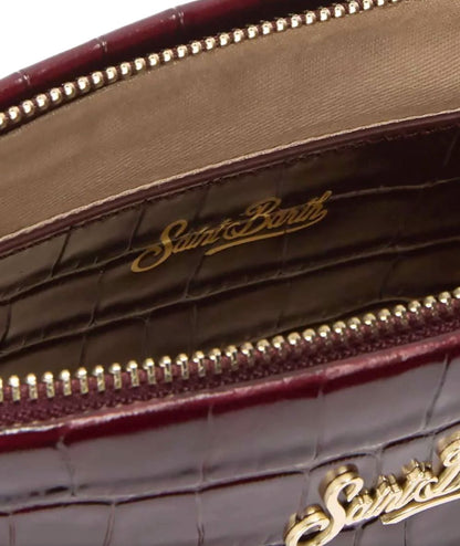 MC2 Saint Barth Borsa in Pelle Stampa Cocco ALINE BAG ALI0034 Bordeaux