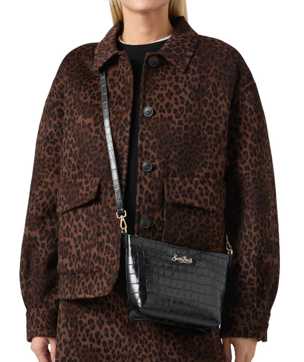 Mc2 Saint Barth Borsa Aline Bag Stampa Cocco ALI0034 Nero