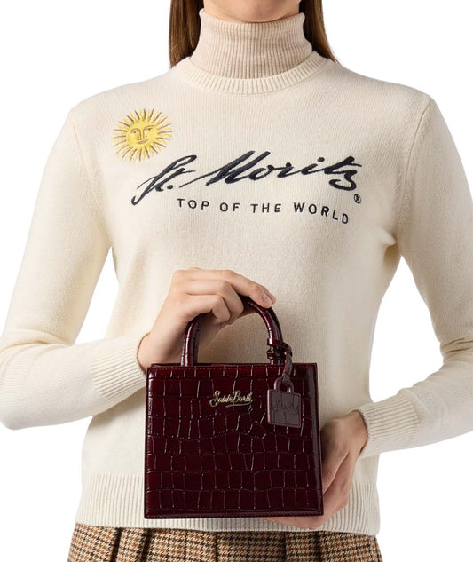 MC2 Saint Barth Borsa in Pelle Stampa Cocco SHOP BAG MINI SHBM0002 Bordeaux