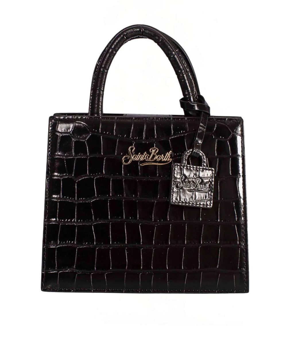 MC2 Saint Barth Borsa in Pelle Stampa Cocco SHOP BAG MINI SHBM0002 Nero