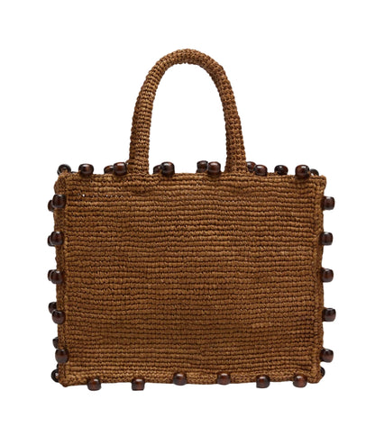 MC2 Saint Barth Borsa in Rafia con Perle Colette COL0013 Marrone