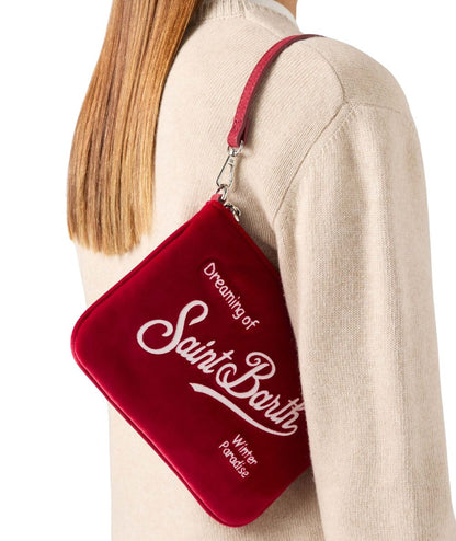 MC2 Saint Barth Borsa in Velluto Parisienne Mini Velvet PARM005 Rosso