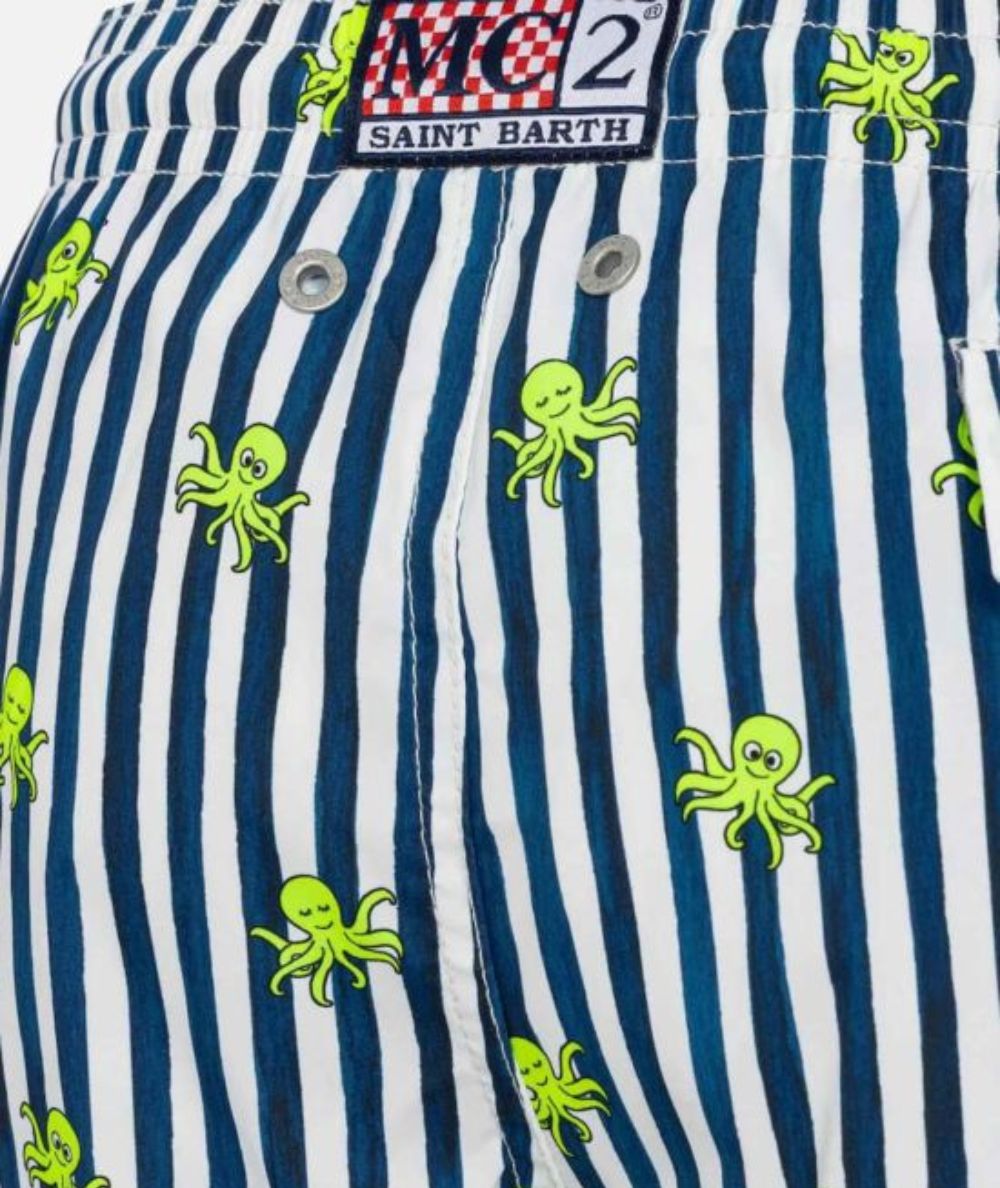 MC2 Saint Barth Boxer Mare Lighting Micro Stretch Octopus LIG0016 Blu 