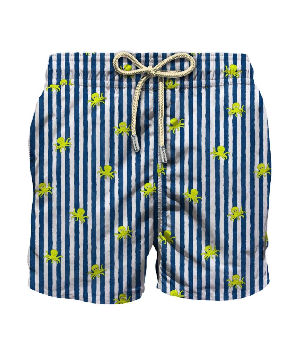 MC2 Saint Barth Boxer Mare con Coulisse Jean Lighting Stretch Octopus Blu