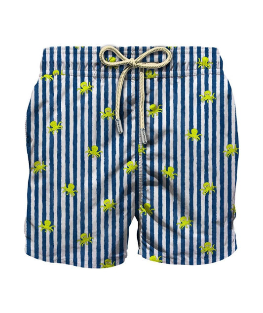 MC2 Saint Barth Boxer Mare con Coulisse Jean Lighting Stretch Octopus Blu