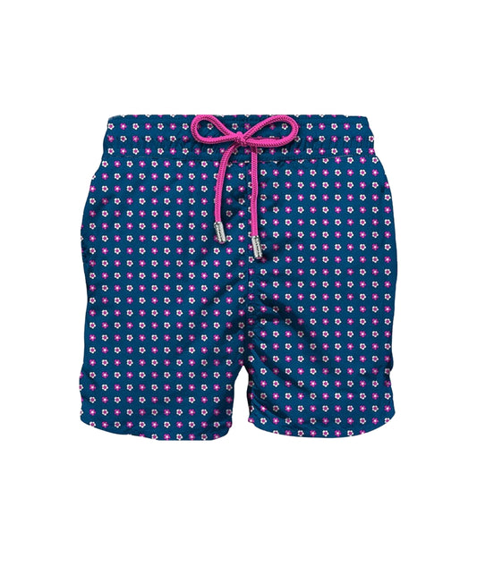 MC2 Saint Barth Boxer Mare con Motivo Cravatta Lighting LIG0016 Blu