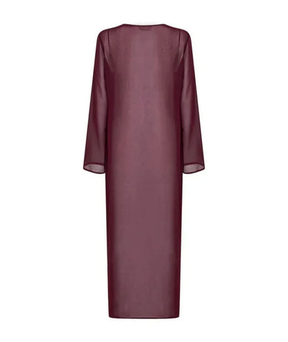MC2 Saint Barth Caftano Lungo in Georgette Aghata Plate AGH0002 Bordeaux