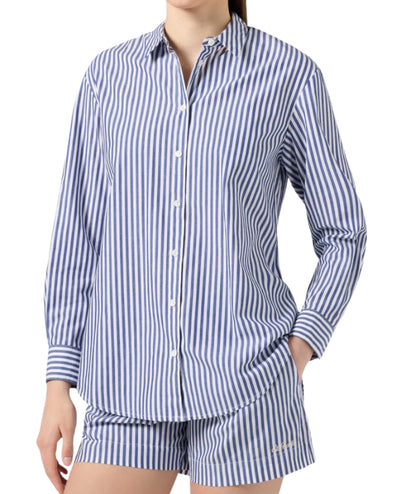 MC2 Saint Barth Camicia Over in Cotone a Righe Brigitte BRIG001 Blu