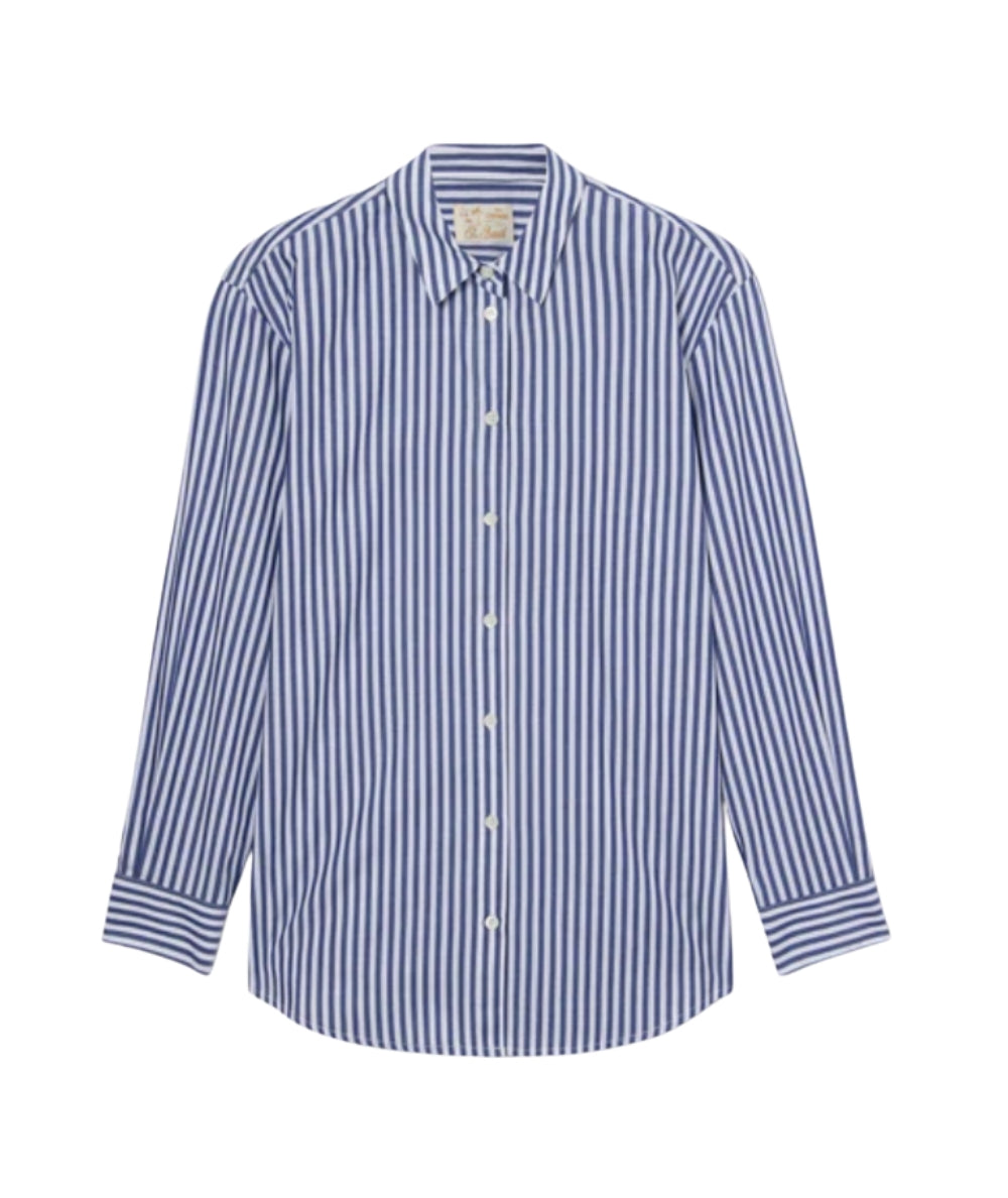 MC2 Saint Barth Camicia Over in Cotone a Righe Brigitte BRIG001 Blu