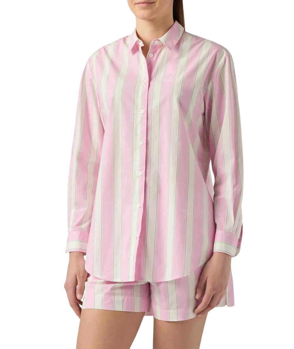 MC2 Saint Barth Camicia Over in Popeline a Righe Brigitte BRIG001 Rosa