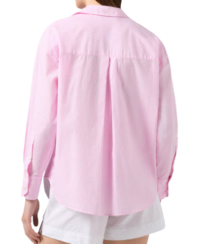 MC2 Saint Barth Camicia Over in Popeline a Righe Cristal CYS0001 Rosa