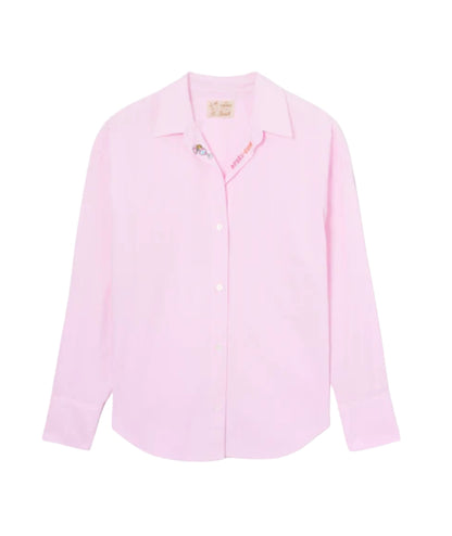 MC2 Saint Barth Camicia Over in Popeline a Righe Cristal CYS0001 Rosa