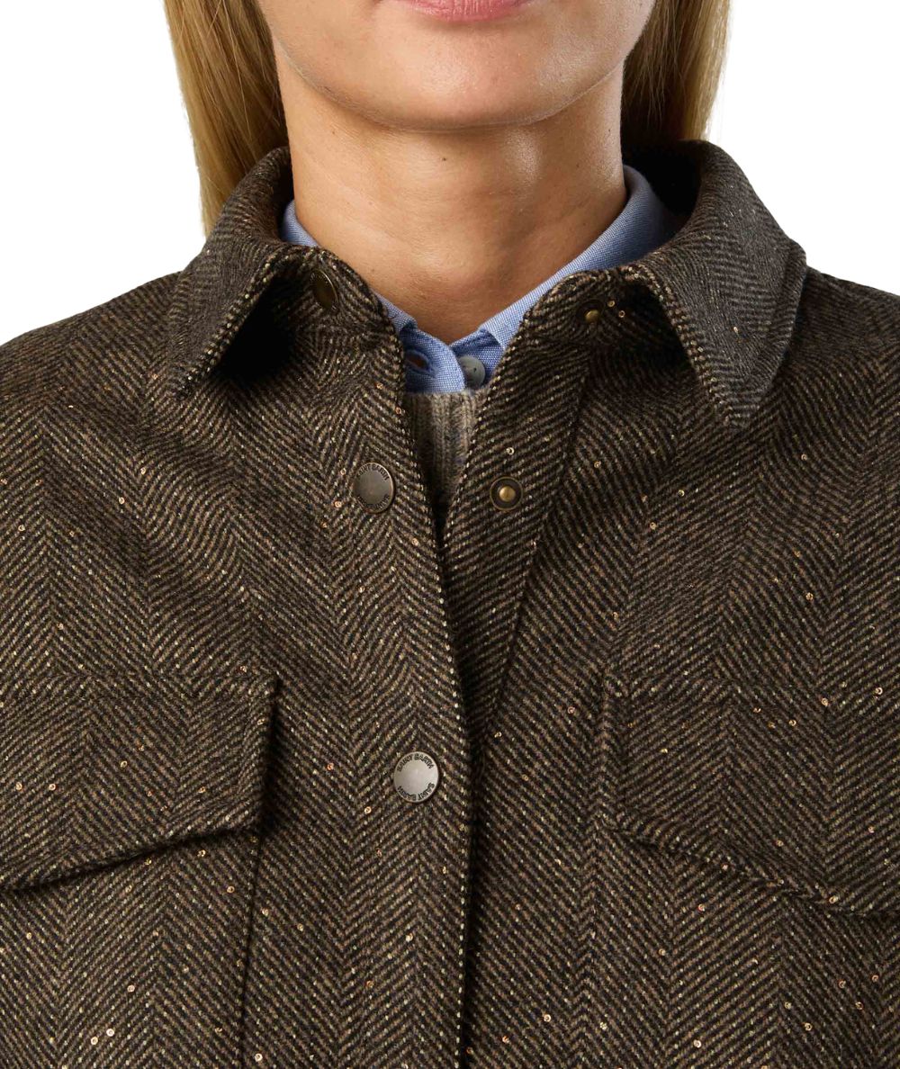 MC2 Saint Barth Camicia Overshirt Cambry Wool Herringbone GMY0004 Marrone