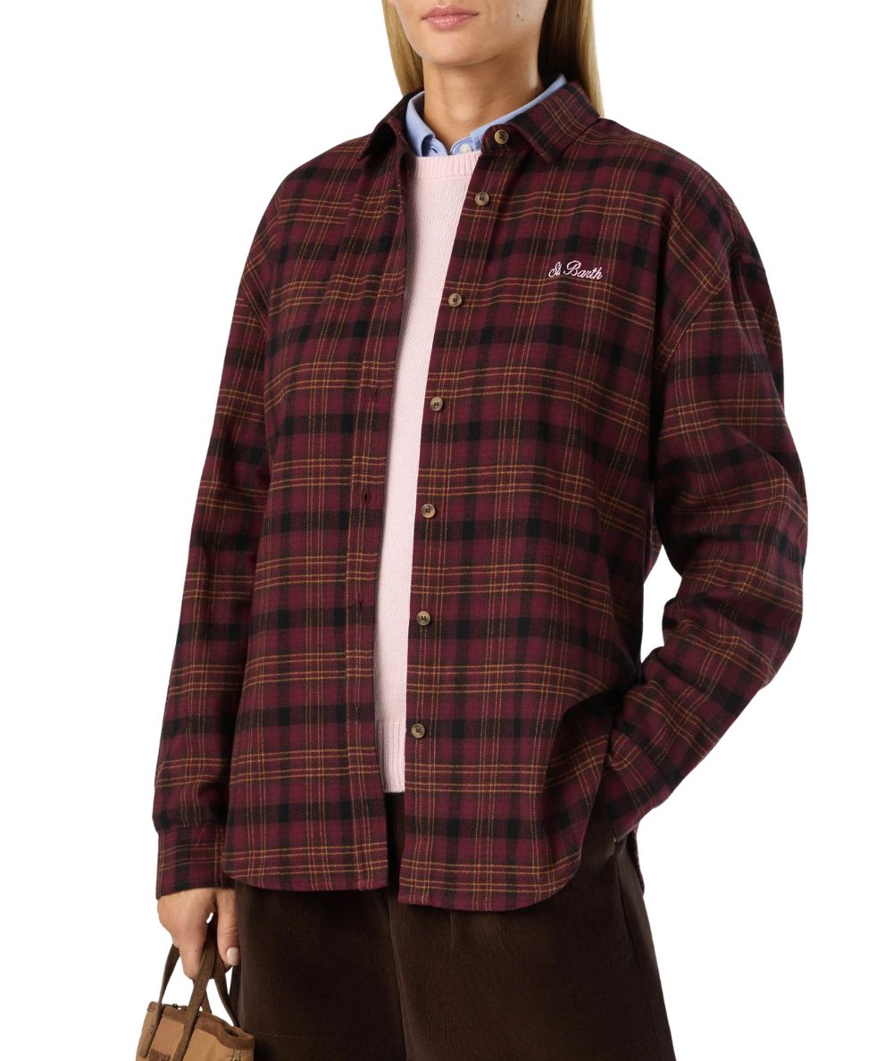 MC2 Saint Barth Camicia Overshirt Lully Flannel Hello Kitty LLU0001 Bordeaux