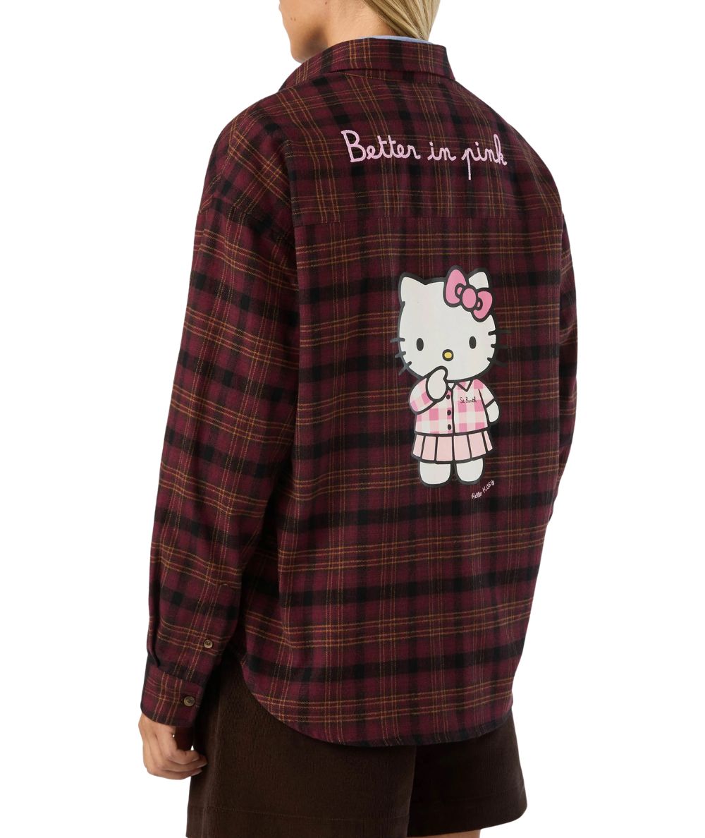 MC2 Saint Barth Camicia Overshirt Lully Flannel Hello Kitty LLU0001 Bordeaux