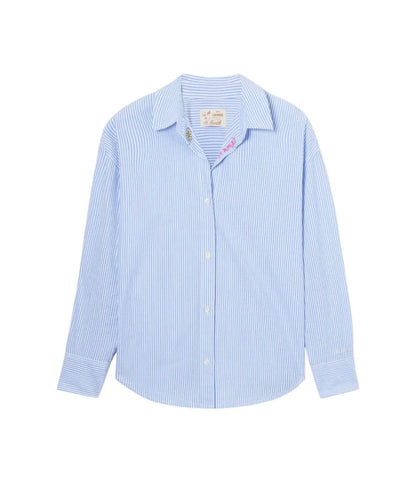 MC2 Saint Barth Camicia a Righe in Seesucker CYS0001 Azzurro