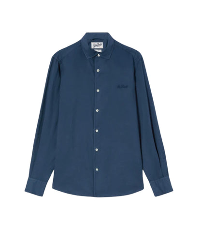 MC2 Saint Barth Camicia in Cotone Voile Ice LCM0001 Blu Navy