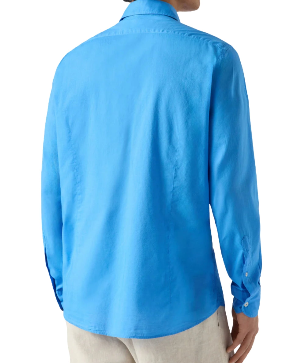 MC2 Saint Barth Camicia in Cotone Voile Ice LCM0001 Bluette