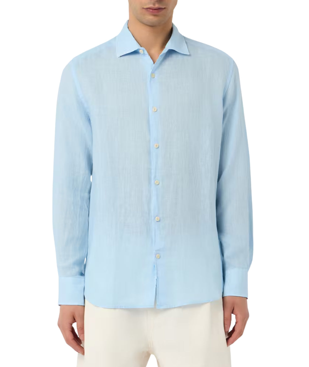 MC2 Saint Barth Camicia in Lino Pamplona PAMP001 Azzurro