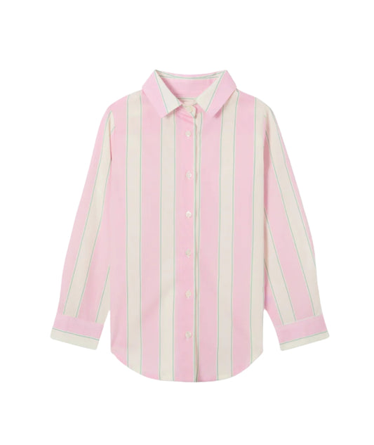MC2 Saint Barth Camicia in Popeline a Righe Mini Brigitte BRIG003 Rosa
