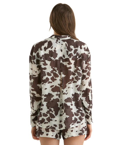 MC2 Saint Barth Camicia in Ramie Stampa Muccata Cristal CYS0001 Marrone
