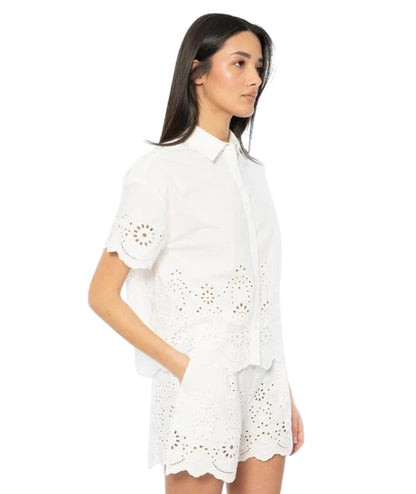 MC2 Saint Barth Camicia in Sangallo Clementine CEM0001 Bianco