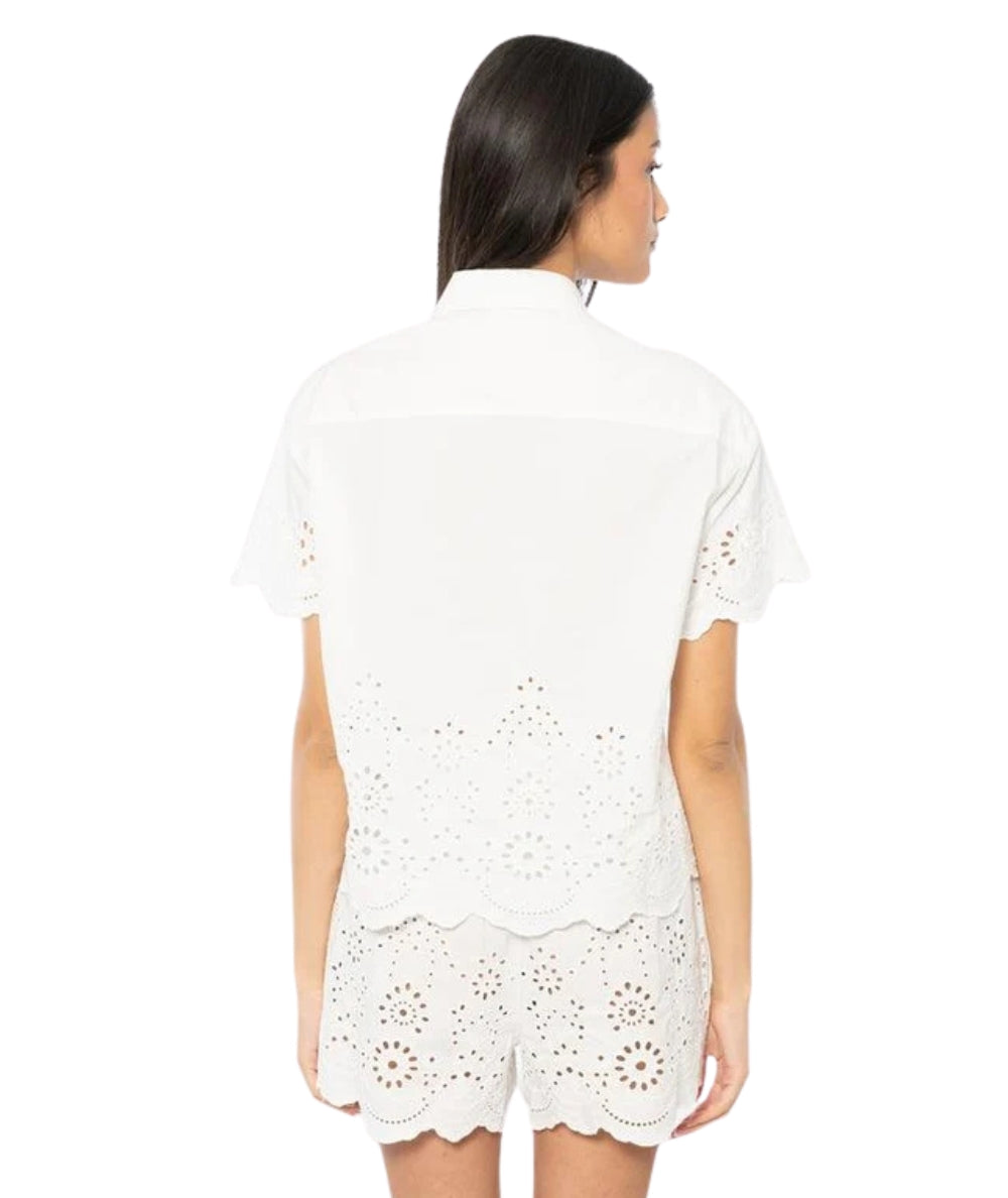 MC2 Saint Barth Camicia in Sangallo Clementine CEM0001 Bianco