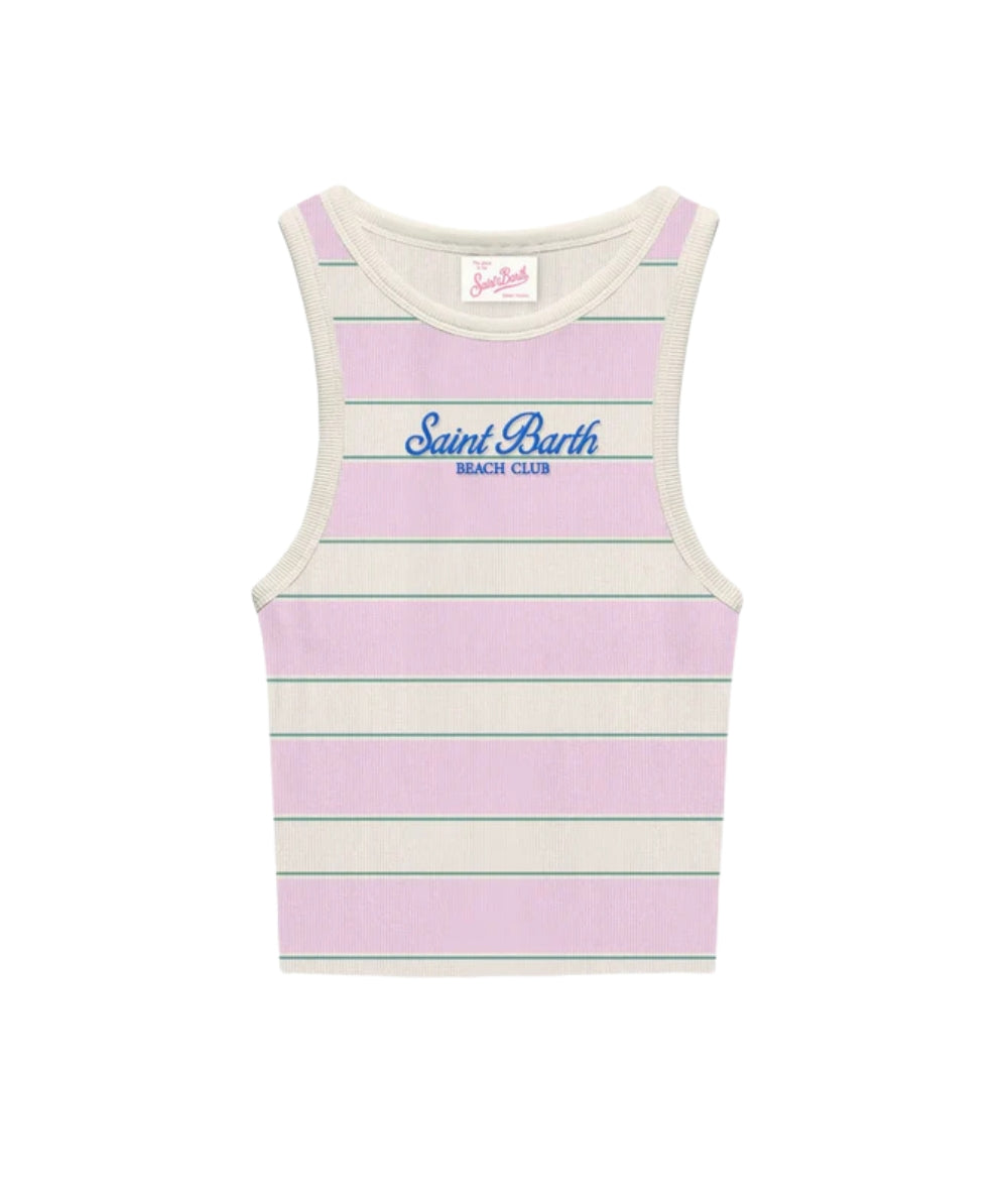 MC2 Saint Barth Canotta in Cotone a Righe Ada AAD001 Rosa