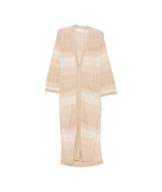 MC2 Saint Barth Cardigan Lungo in Fantasia Tonia TON0001 Beige