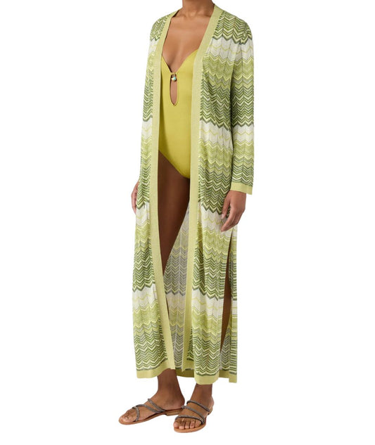 MC2 Saint Barth Cardigan Lungo in Fantasia Tonia TON0001 Verde