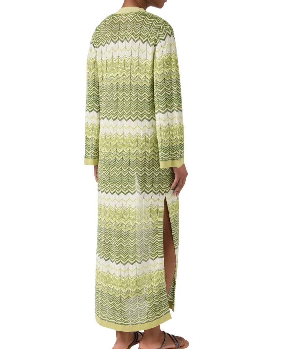 MC2 Saint Barth Cardigan Lungo in Fantasia Tonia TON0001 Verde