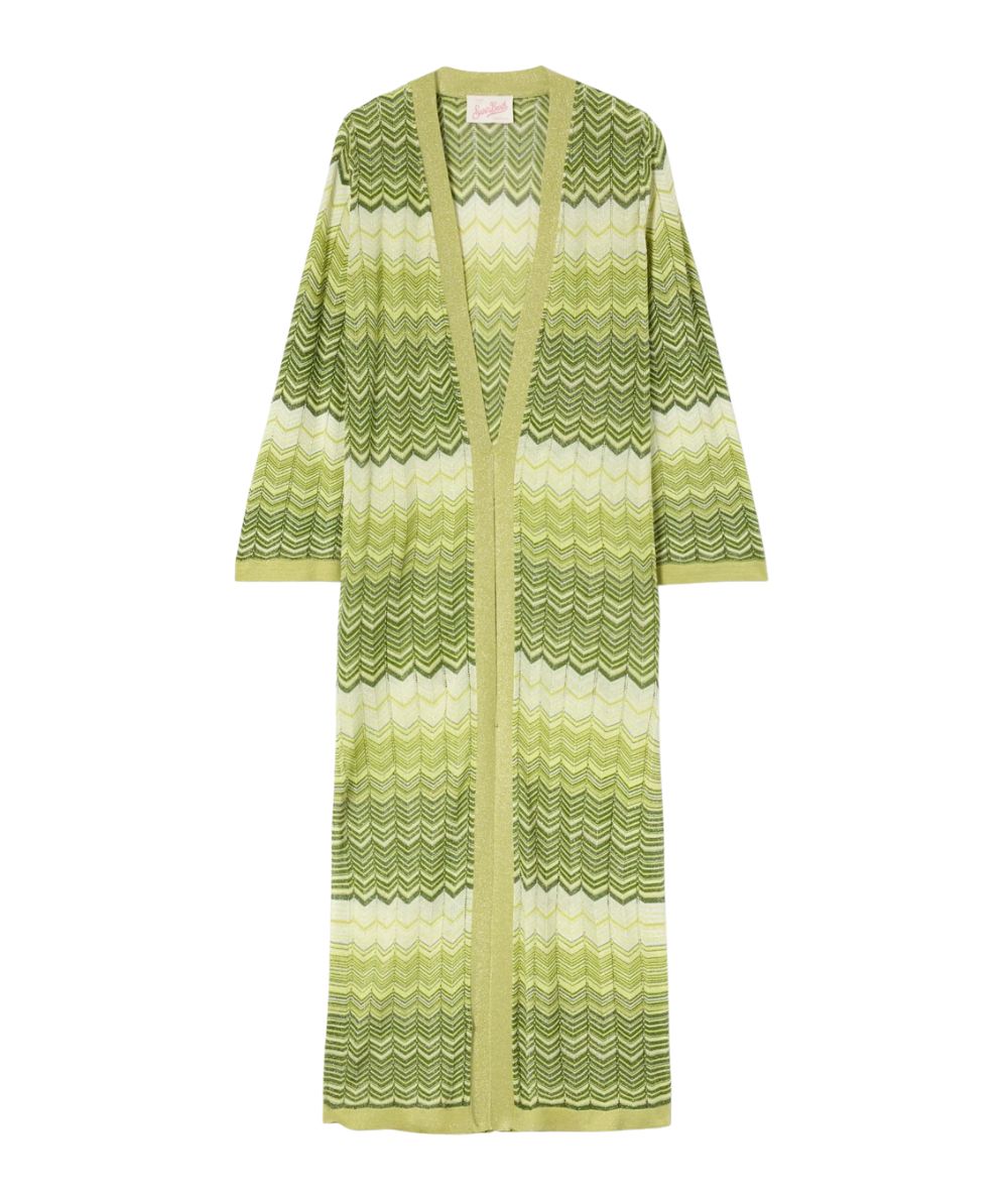 MC2 Saint Barth Cardigan Lungo in Fantasia Tonia TON0001 Verde