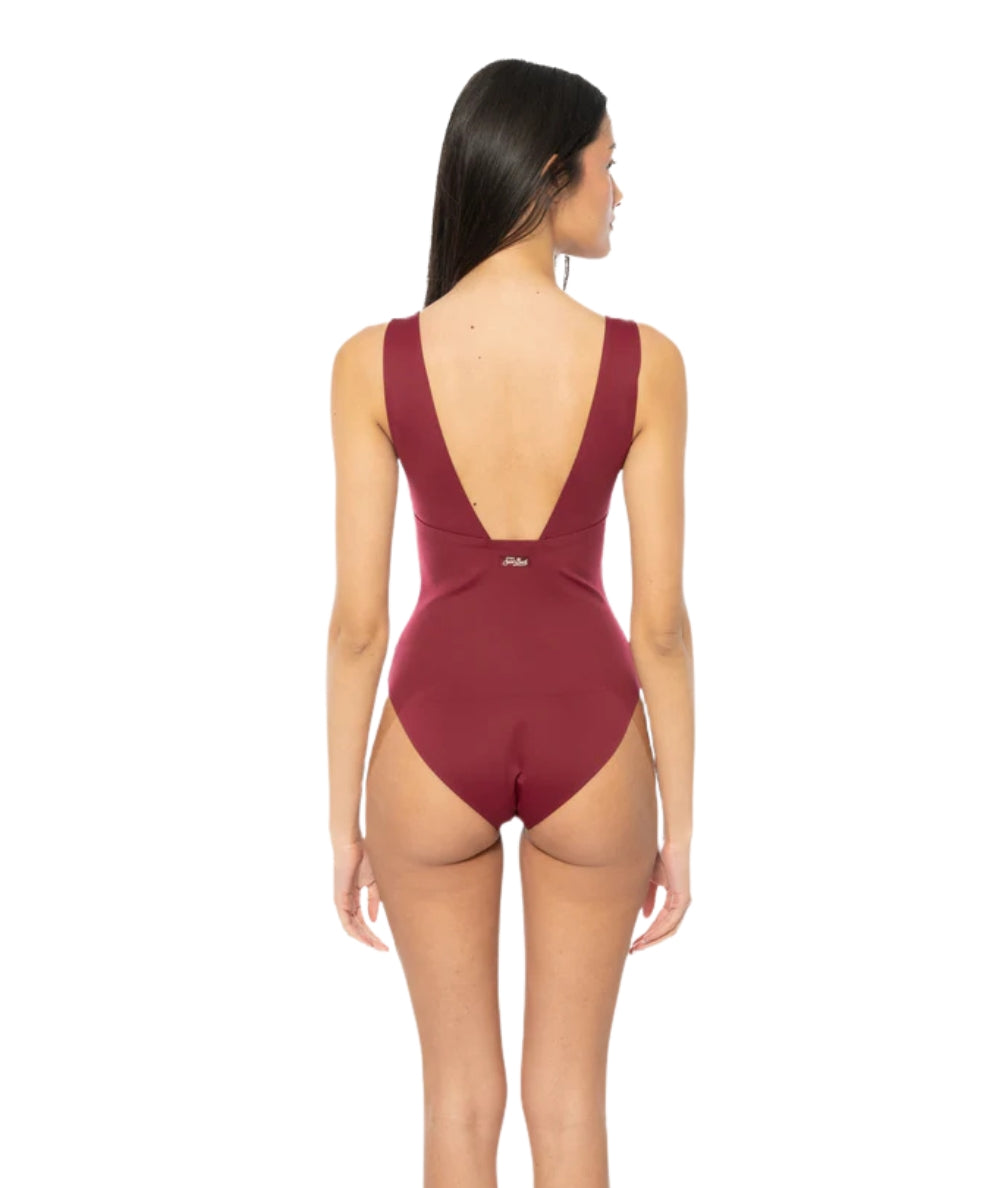 MC2 Saint Barth Costume Intero Scollo a V Calliope CAI001 Bordeaux
