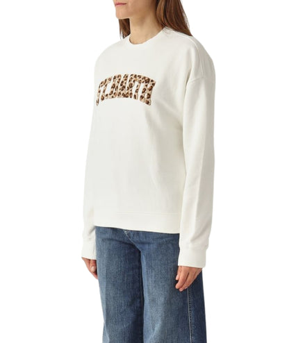 MC2 Saint Barth Felpa con Logo Leopardato STARDUST W STDW001 Bianco