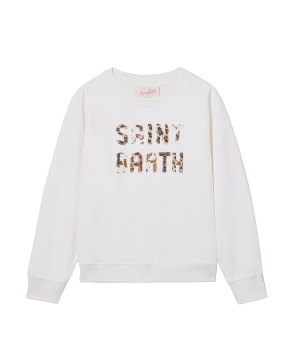 MC2 Saint Barth Felpa in Cotone con Stampa Briony BRN0001 Bianco