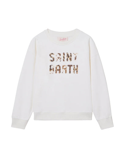 MC2 Saint Barth Felpa in Cotone con Stampa Briony BRN0001 Bianco