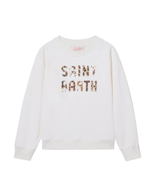MC2 Saint Barth Felpa in Cotone con Stampa Briony BRN0001 Bianco