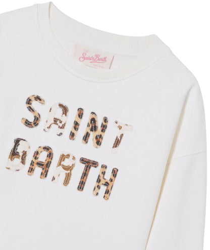 MC2 Saint Barth Felpa in Cotone con Stampa Briony BRN0001 Bianco