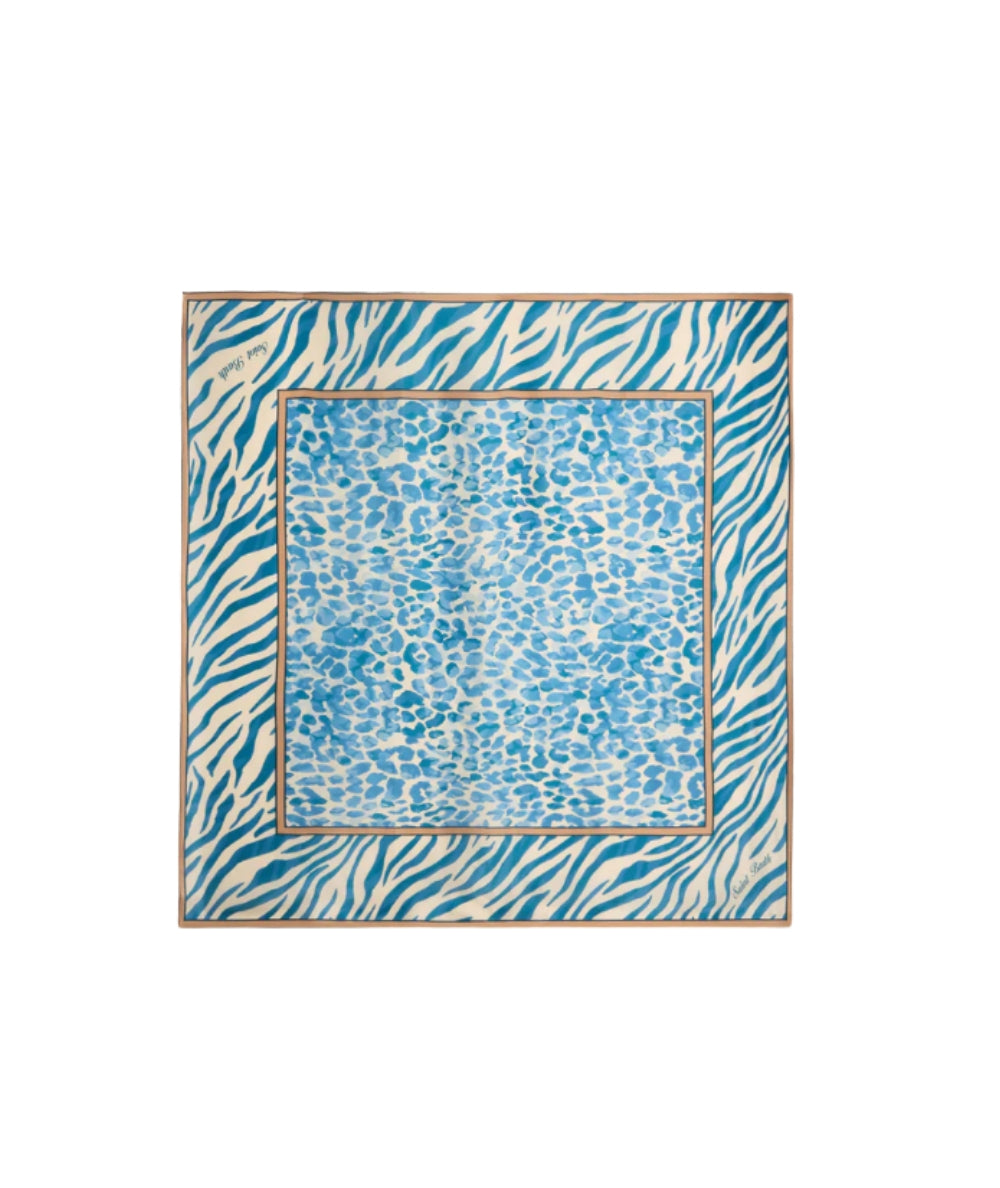 MC2 Saint Barth Foulard in Fantasia Animalier Kitana KITA001 Azzurro