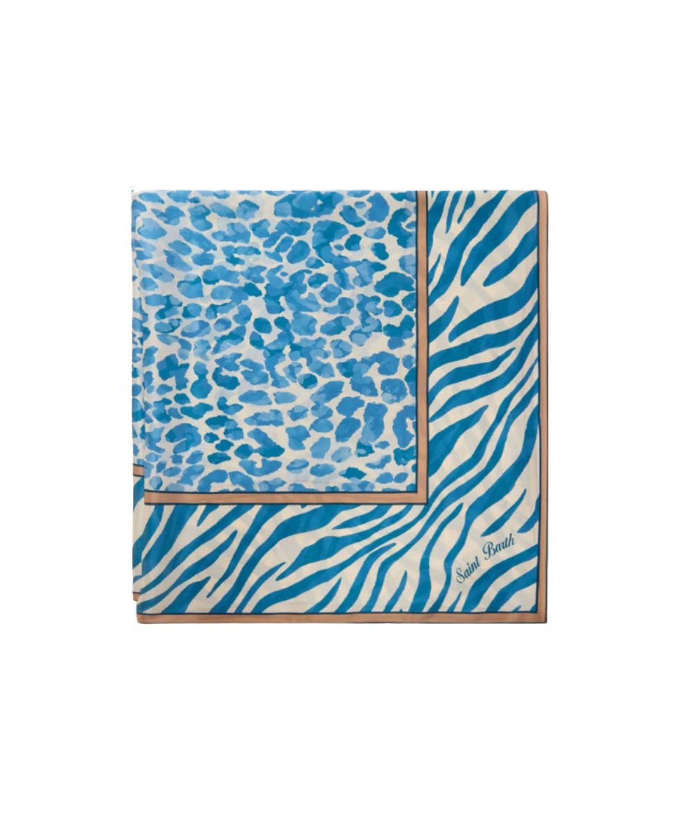 MC2 Saint Barth Foulard in Fantasia Animalier Kitana KITA001 Azzurro