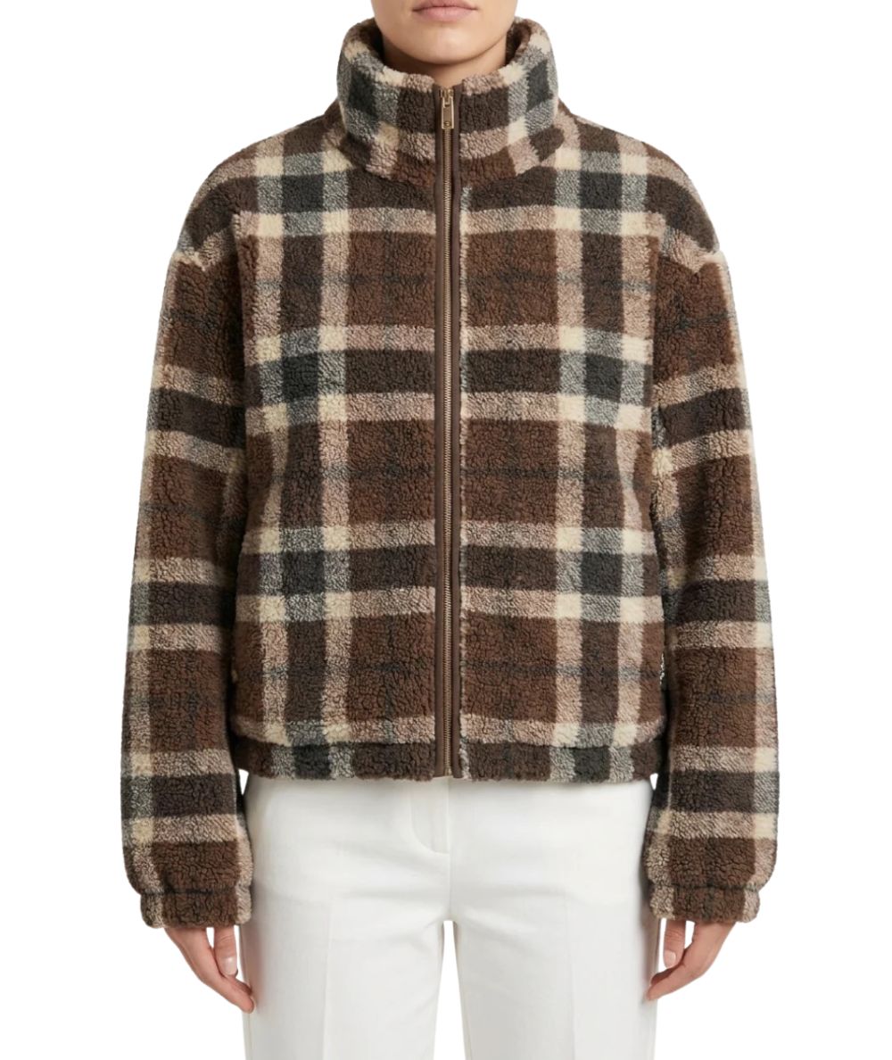 MC2 Saint Barth Giacca Tartan Bercy Teddy BCY0001 Marrone Beige