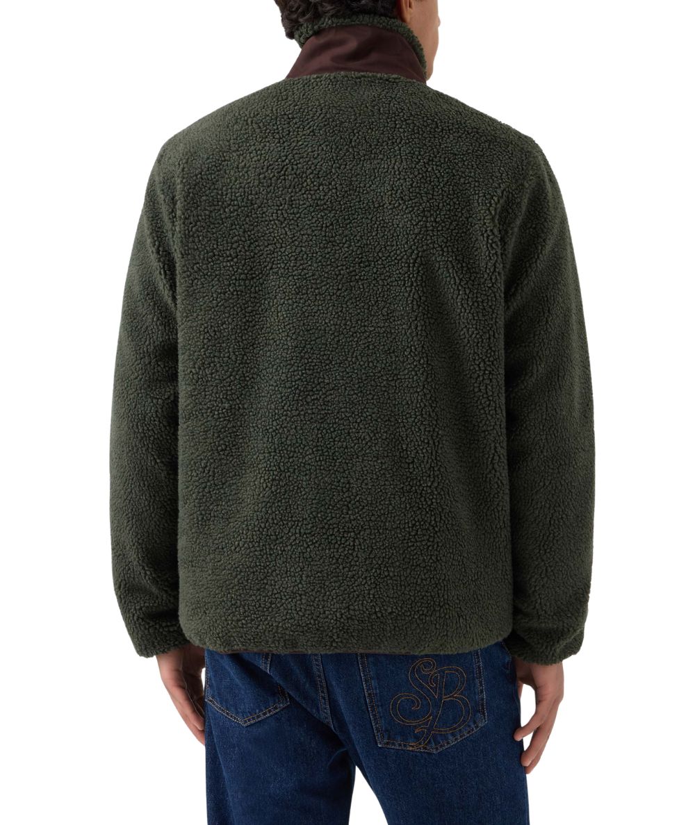 MC2 Saint Barth Giacca in Pile Keystone Zip KEY0008 Verde Militare